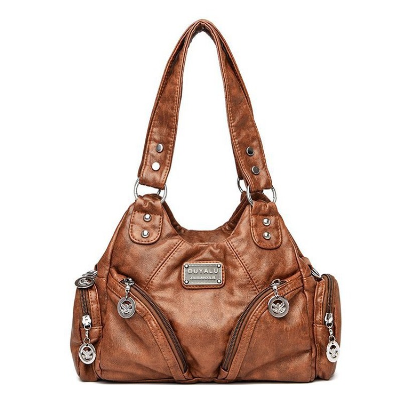 Women Bags Amazon - Cross-border Retro Soft Leather Locomotive Bag
