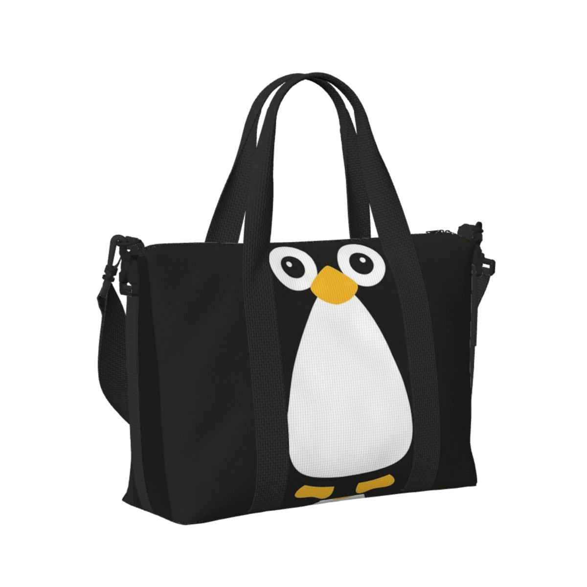 Women Bags Vector - Cute Vector Penguin Beach Travel Bag