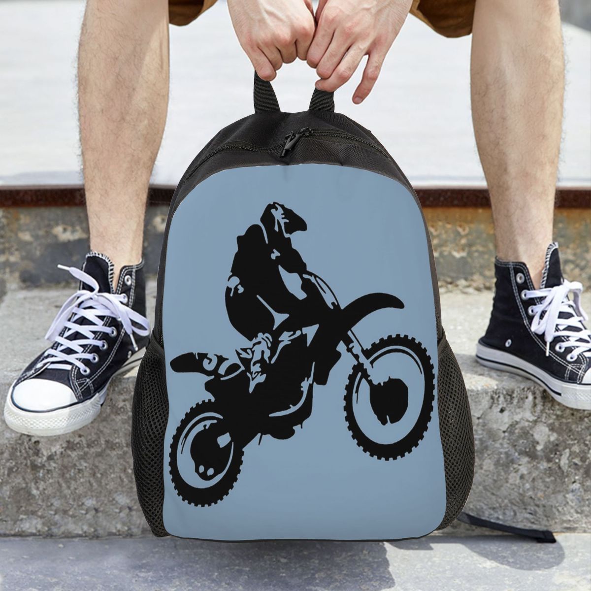 Women Bags Vector - Moto X Dirt Bike Monotone Vector