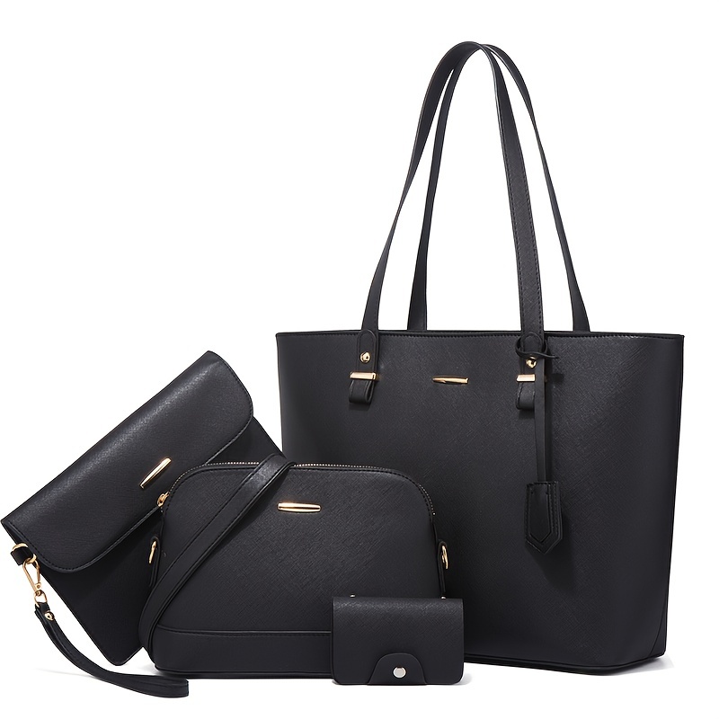 Women'S Crossbody Bags - 4pcs Fashion Women's Bag Sets Solid
