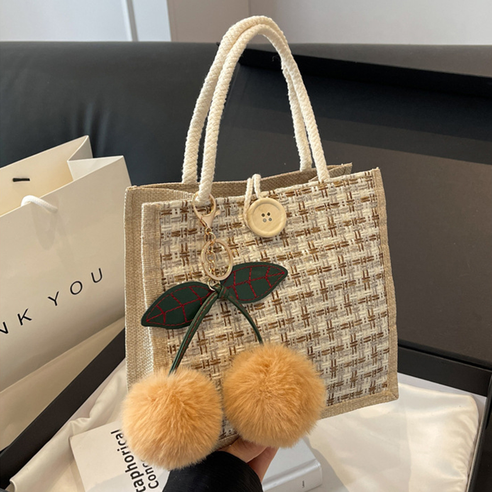 Jute Tote Bag Woven Linen Hand - Women Bags Jute のレビューと価格