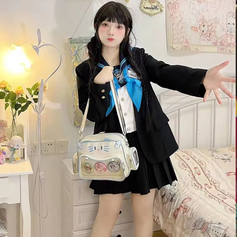 New Y2K Korean Kawaii Cat Ita  - Women Bags White のレビューと価格