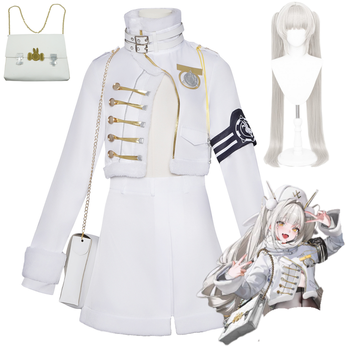 Anime Game Youk Blanc Cosplay  - Women Bags White のレビューと価格