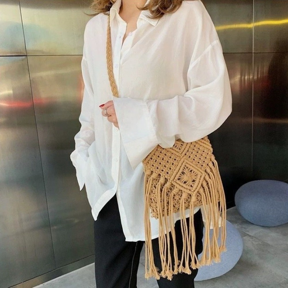 Ethnic Style Woven Straw Bag S - Women'S Crossbody Bags のレビューと価格