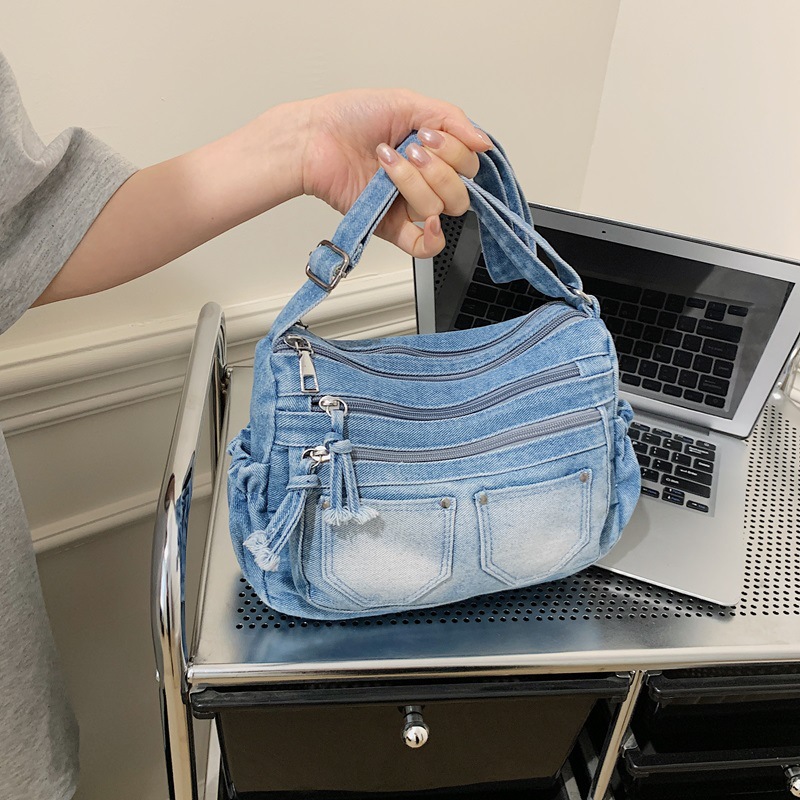 Korean Fashion Washed Denim Co - Women Bags Zadig のレビューと価格
