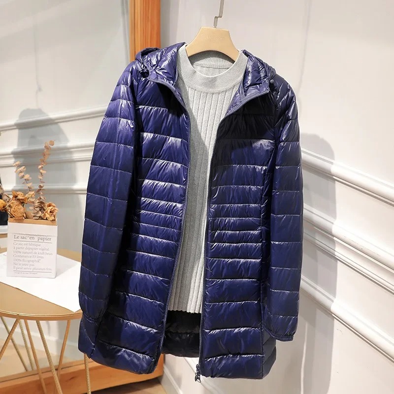 Female Long Down Jacket Light  - Women Bags White のレビューと価格