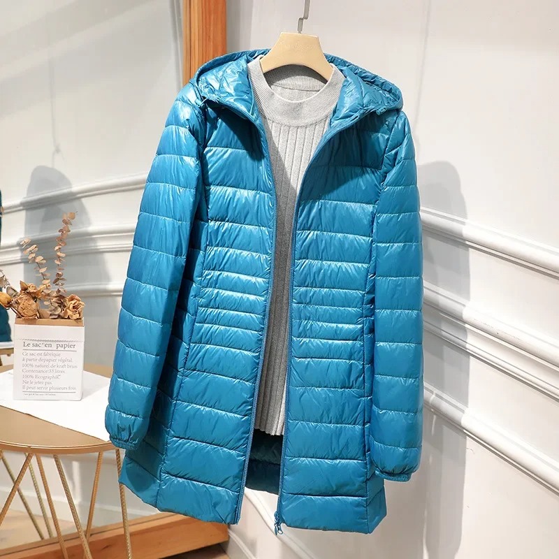 Female Long Down Jacket Light  - Women Bags White のレビューと価格