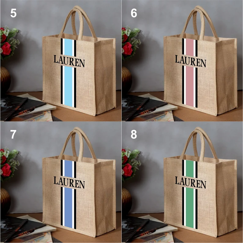 Personalized Tote Bag Jute Bur - Women Bags Jute のレビューと価格