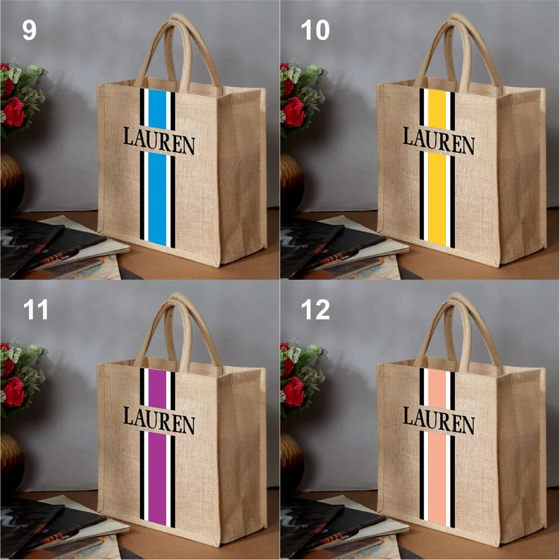 Personalized Tote Bag Jute Bur - Women Bags Jute のレビューと価格