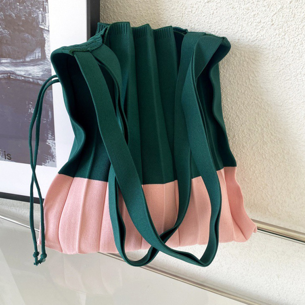 Knitted Foldable Storage Handb - Women Bags White のレビューと価格
