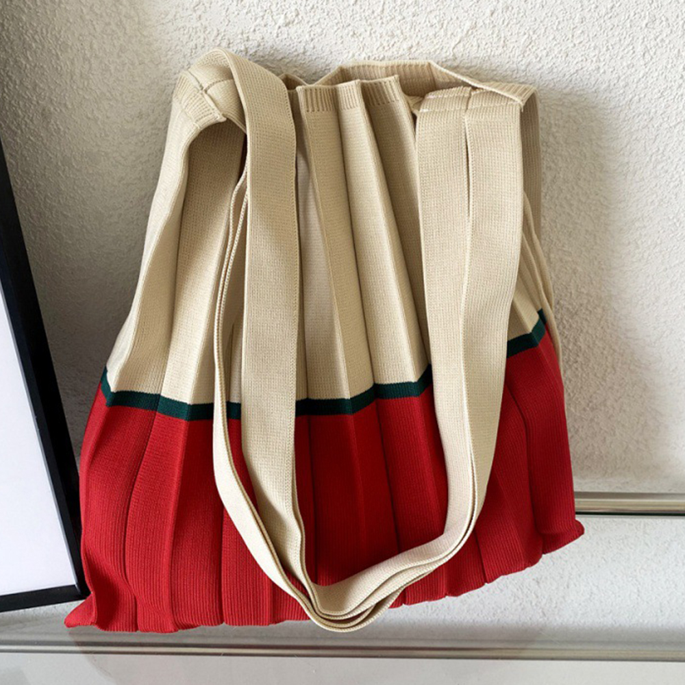 Knitted Foldable Storage Handb - Women Bags White のレビューと価格