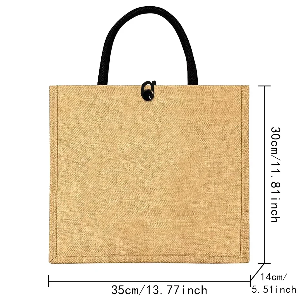 Flax Bag Fastener Handbag Orga - Women Bags Jute のレビューと価格