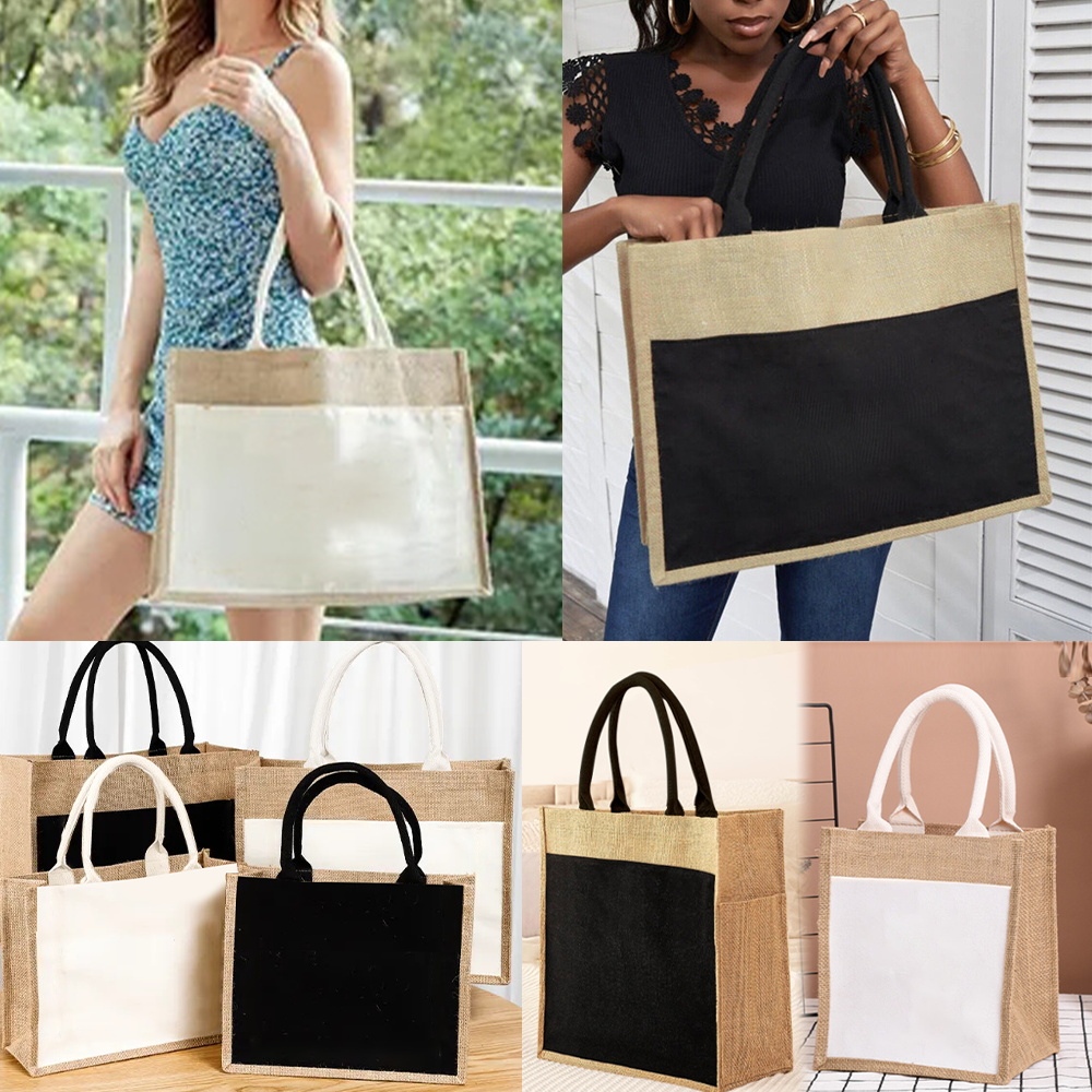 Vintage Grocery Bags Reusable  - Women Bags Jute のレビューと価格