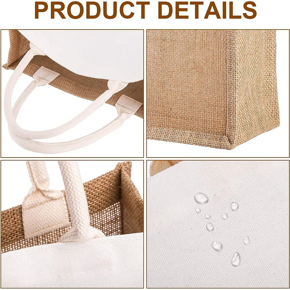 Vintage Grocery Bags Reusable  - Women Bags Jute のレビューと価格
