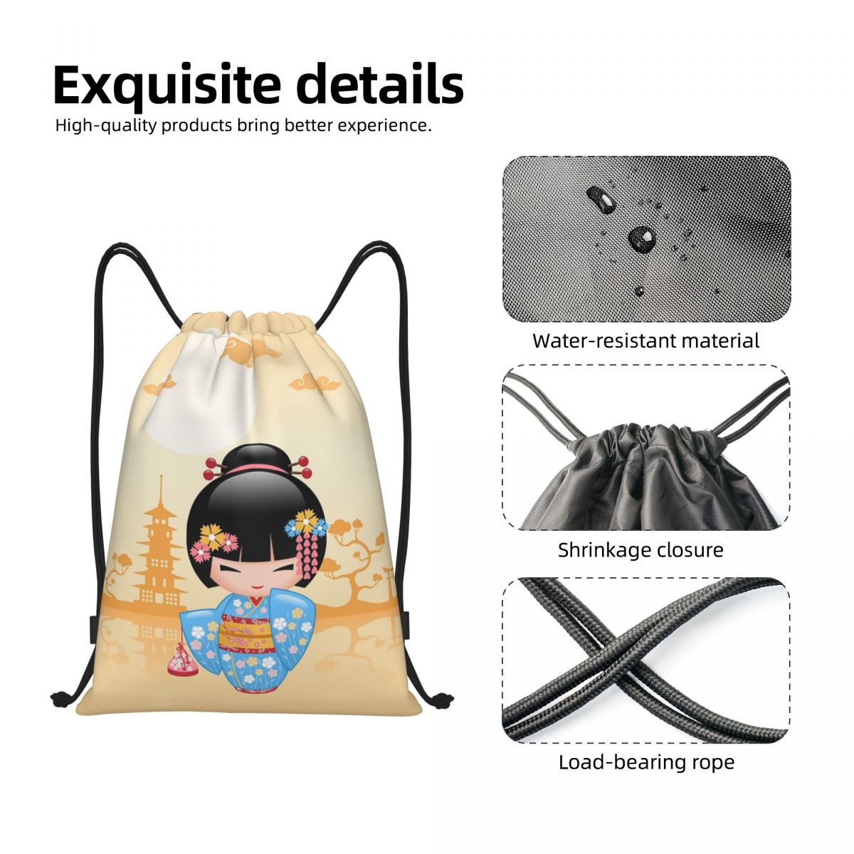 Japanese Maiko Kokeshi Doll Dr - Women Bags Vector のレビューと価格