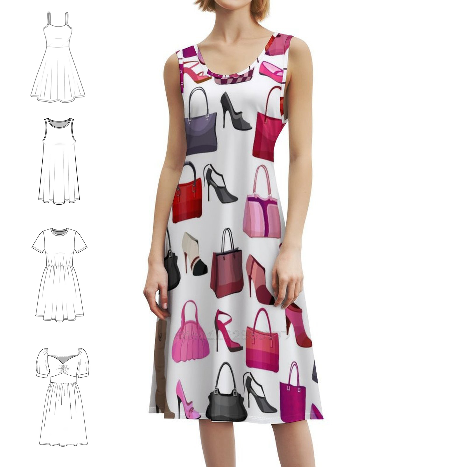 Seamless Pattern With Womans B - Women Bags Vector のレビューと価格