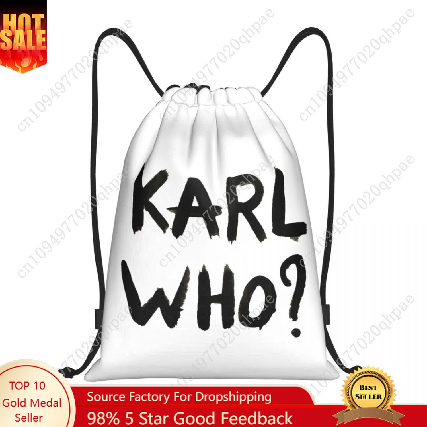 Custom Karl Who Drawstring Bag - Women'S Karl Bags のレビューと価格