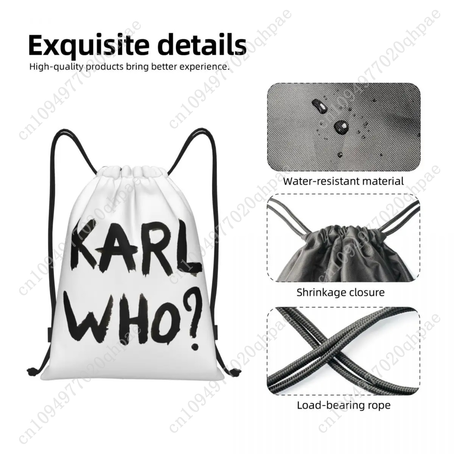 Custom Karl Who Drawstring Bag - Women'S Karl Bags のレビューと価格