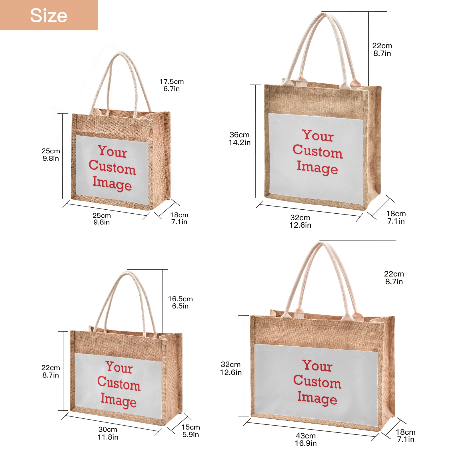 Portable Burlap Jute Shopping  - Women Bags Jute のレビューと価格