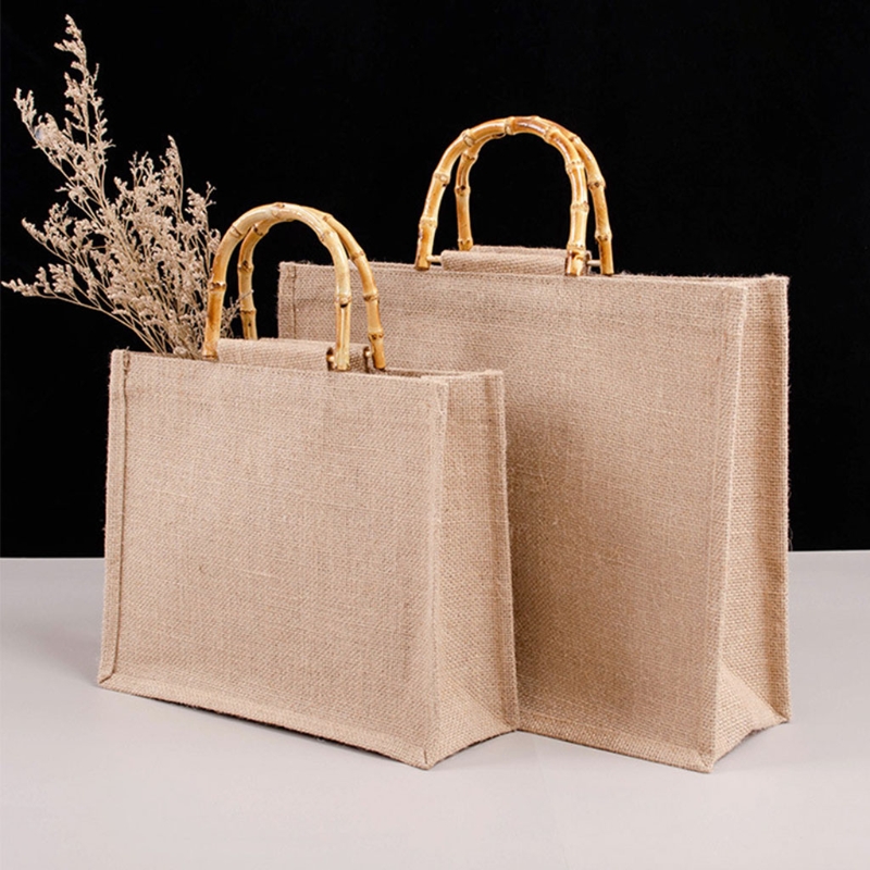 Portable Burlap Jute Shopping  - Women Bags Jute のレビューと価格