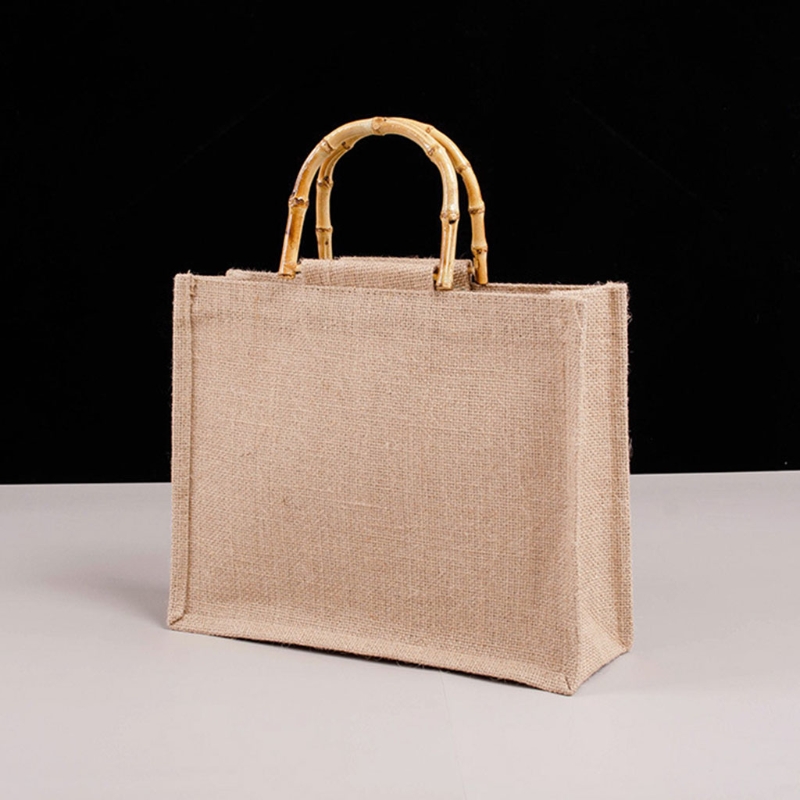 Portable Burlap Jute Shopping  - Women Bags Jute のレビューと価格