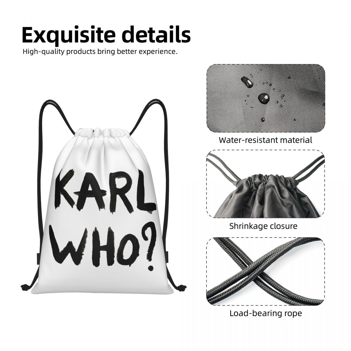 Custom Karl Who Drawstring Bag - Women'S Karl Bags のレビューと価格